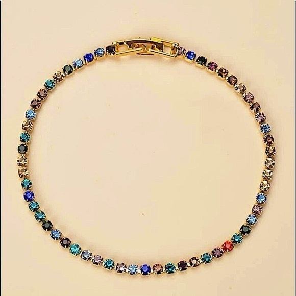 Gold Multicolor Gemstone Bracelet - Picture 3 of 7